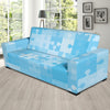 Puzzle Blue Pattern Print Design A04 Sofa Slipcover