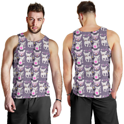 Chihuahua Happy Pattern Men Tank Top
