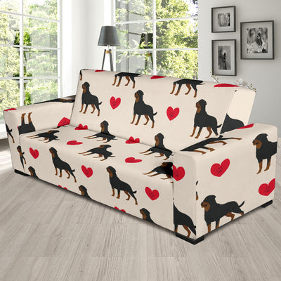 Rottweiler Pattern Print Design A02 Sofa Slipcover