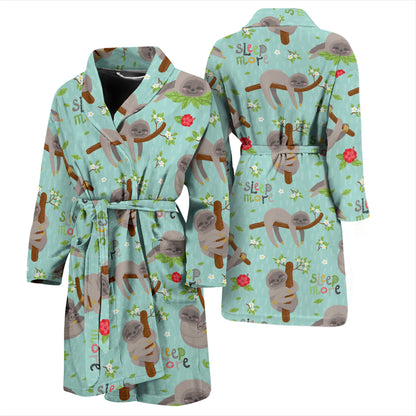 Sloth Print Design LKS305 Men Bathrobe