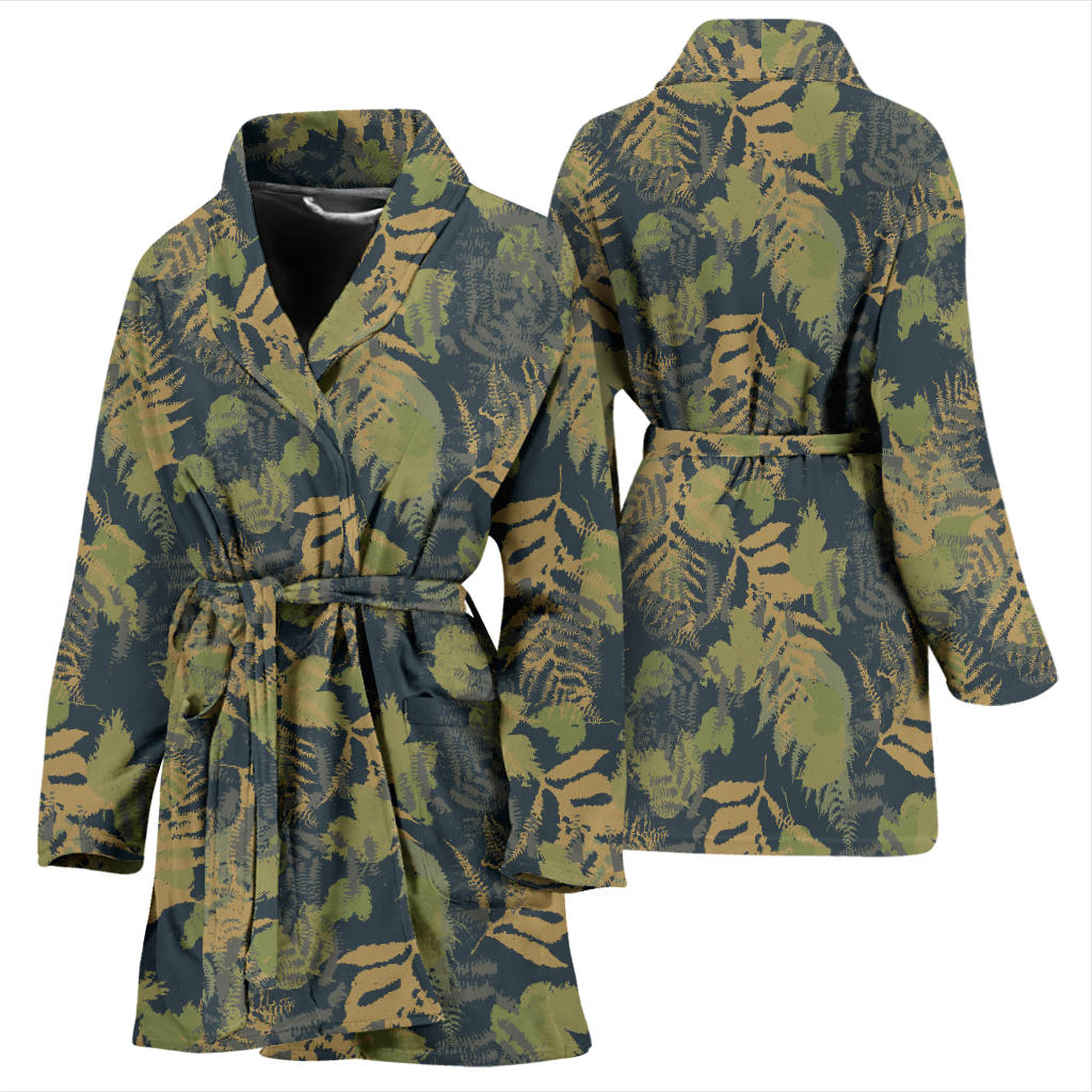 Camouflage Tropical Pattern Print Design 04 Women Bathrobe