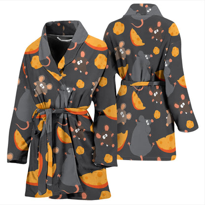 Rat Pattern Print Design 04 Women Bathrobe