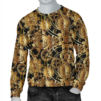 Steampunk Gear Design Themed Print Men Long Sleeve Sweatshirt