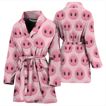 Pig Print Design LKS401 Women Bathrobe