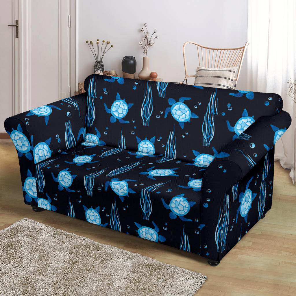 Sea Turtle Print Design LKS3013 Loveseat Couch Slipcover