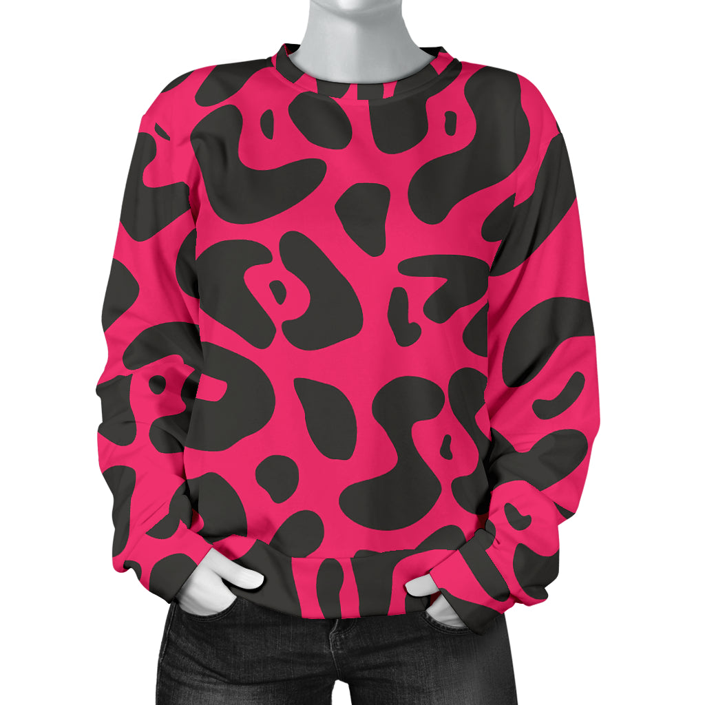 Cheetah Pink Print Pattern Women Long Sleeve Sweatshirt