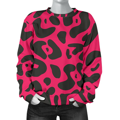Cheetah Pink Print Pattern Women Long Sleeve Sweatshirt