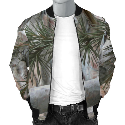 Camo Realistic Tree Forest Pattern Men Bomber Jacket