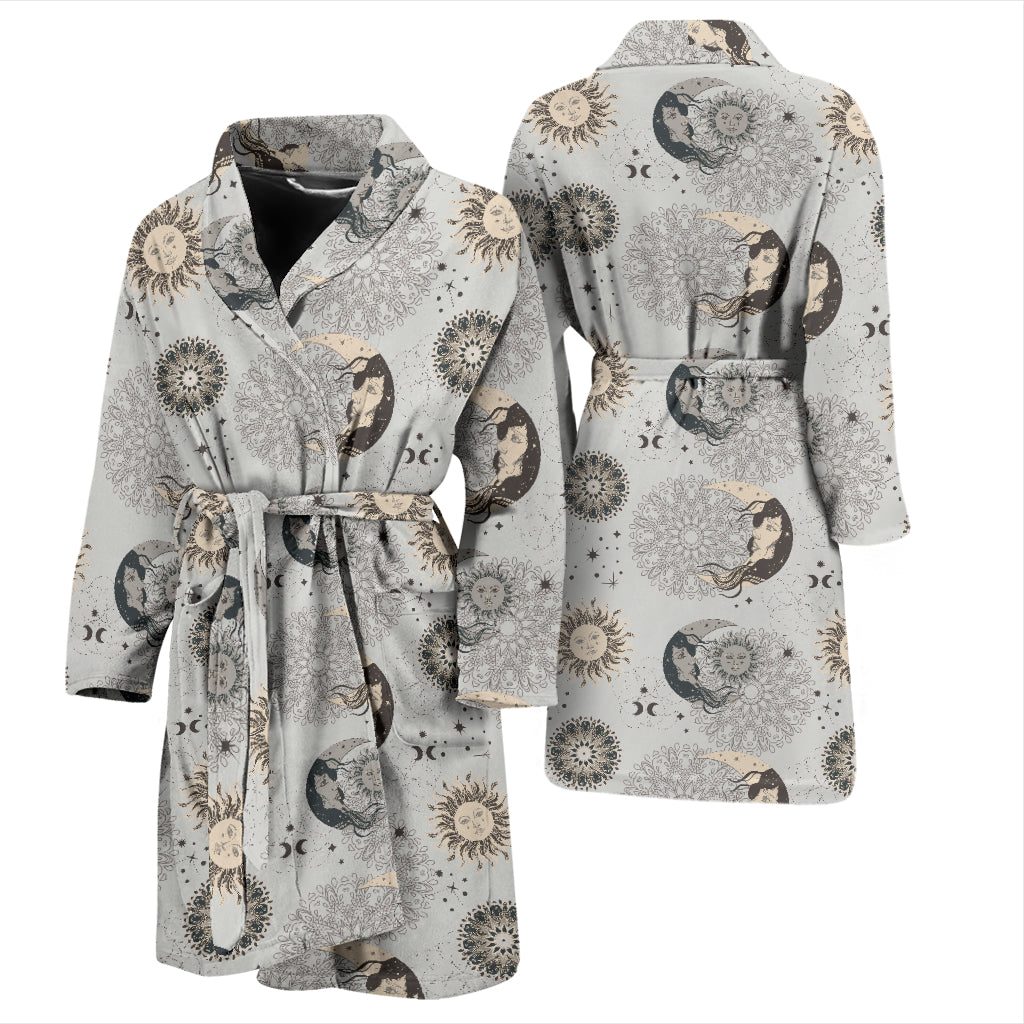 Sun Moon Print Design LKS302 Men Bathrobe