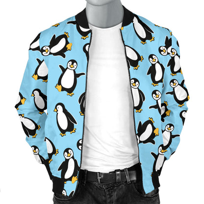 Penguin Happy Print Men Bomber Jacket