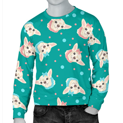 Chihuahua Polka Dot Pattern Men Long Sleeve Sweatshirt