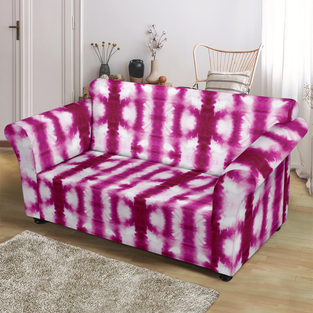 Tie Dye Dark Pink Print Design LKS303 Loveseat Couch Slipcover