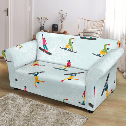 Snowboard Print Design LKS304 Loveseat Couch Slipcover
