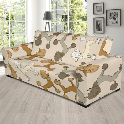 Poodle Pattern Print Design A01 Sofa Slipcover