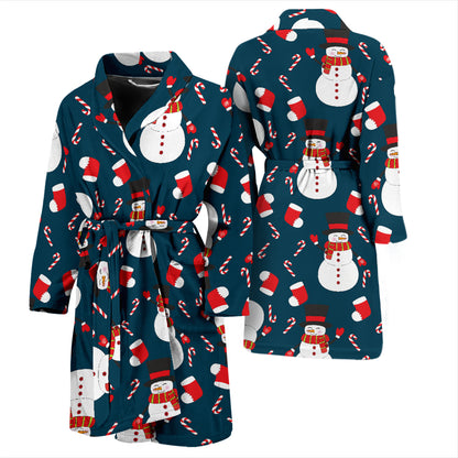 Snowman Print Design LKS301 Men Bathrobe