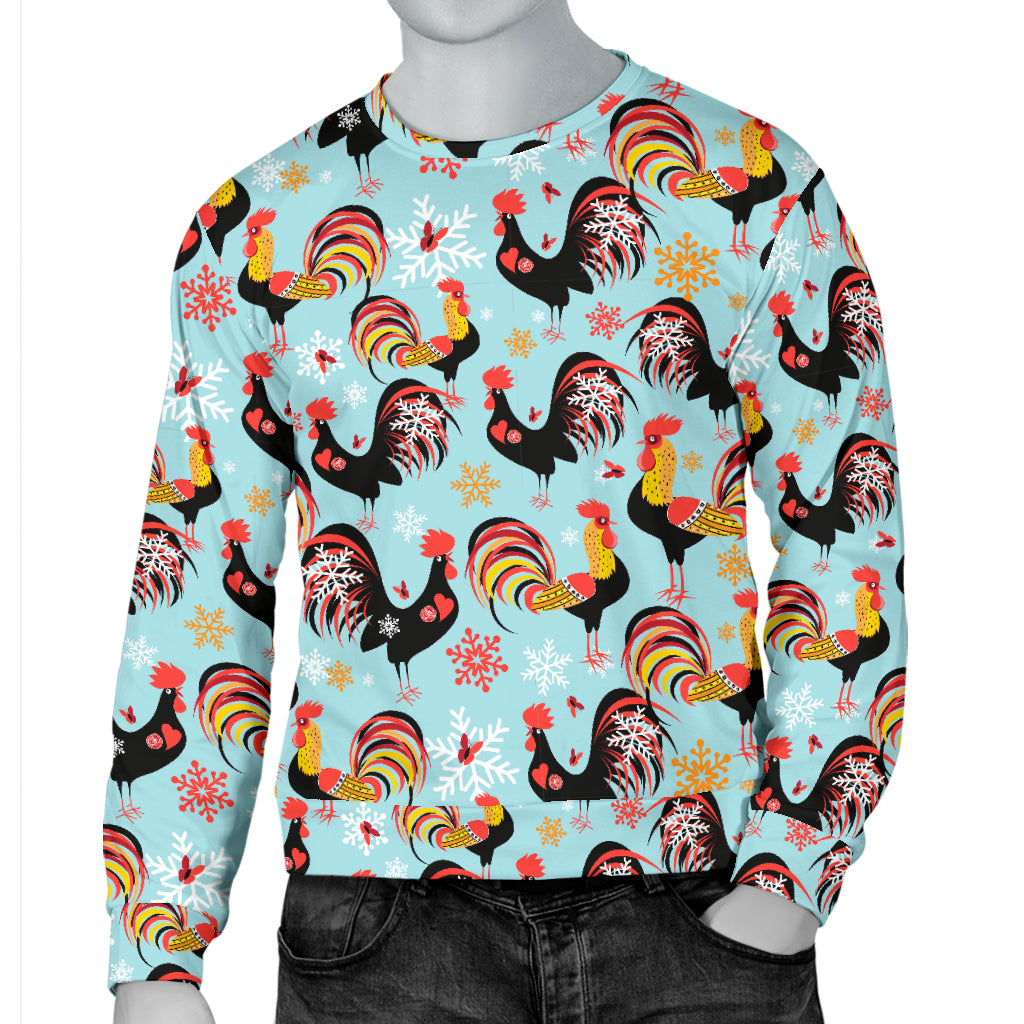 Rooster Themed Design Men Long Sleeve Sweatshirt