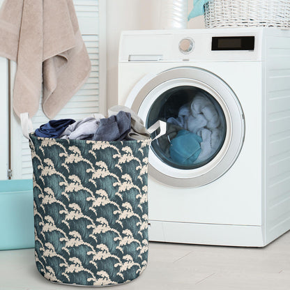 Wave Art Print Laundry Basket