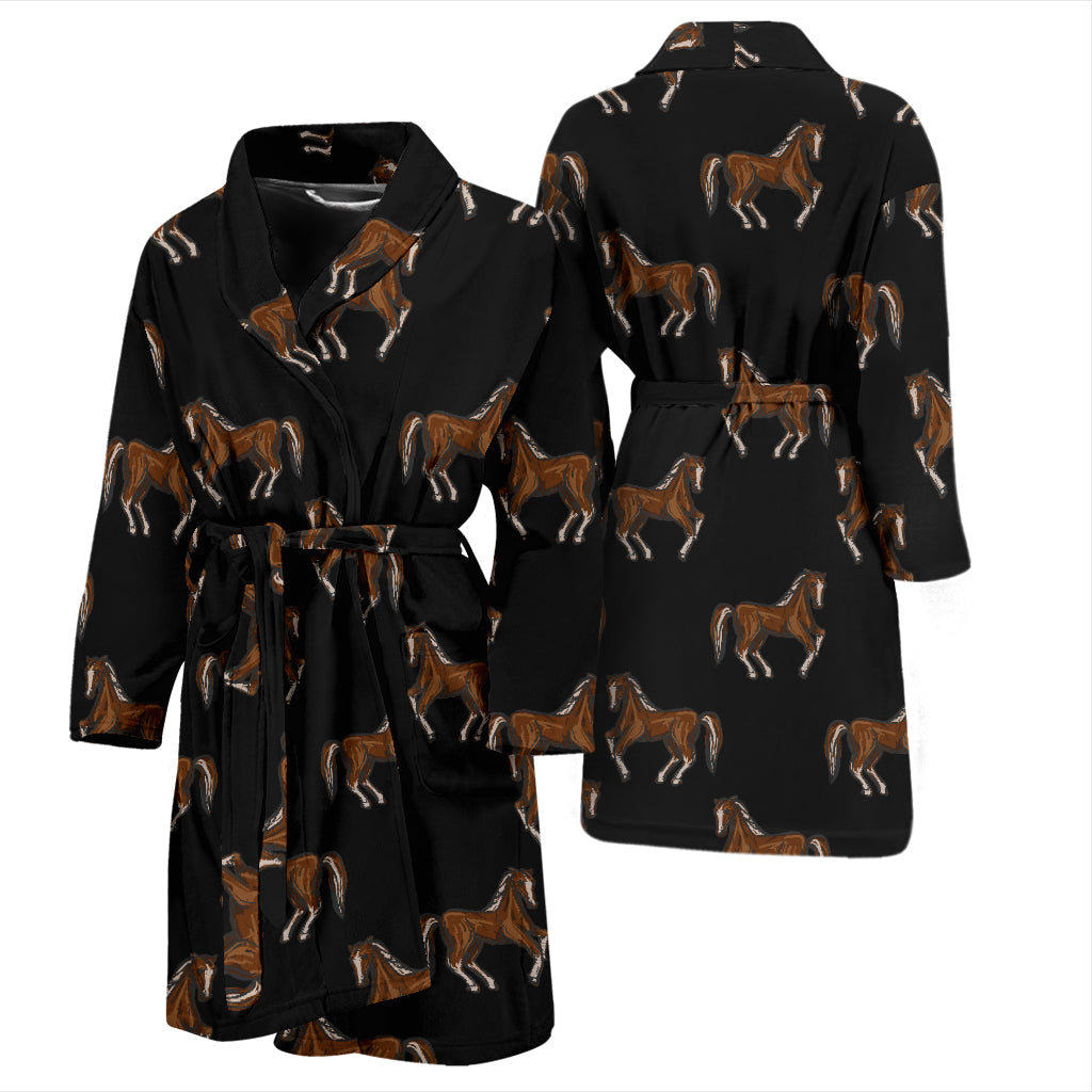 Horse Print Design LKS3010 Men Bathrobe