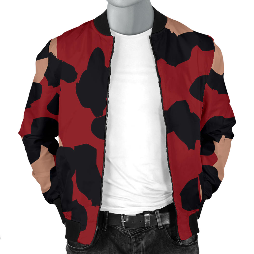 Cheetah Red Print Pattern Men Bomber Jacket