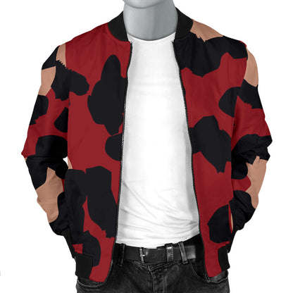Cheetah Red Print Pattern Men Bomber Jacket