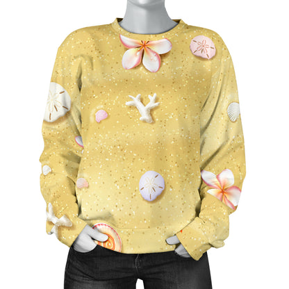 Beach Theme Print Women Long Sleeve Sweatshirt