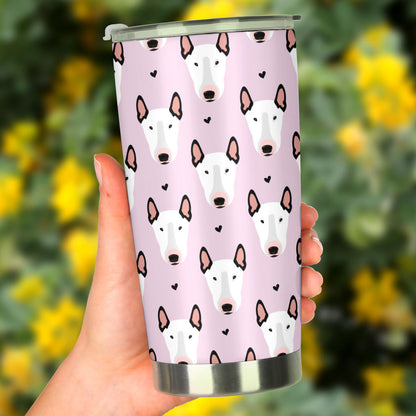 Bull Terrier Pink Print Pattern Tumbler