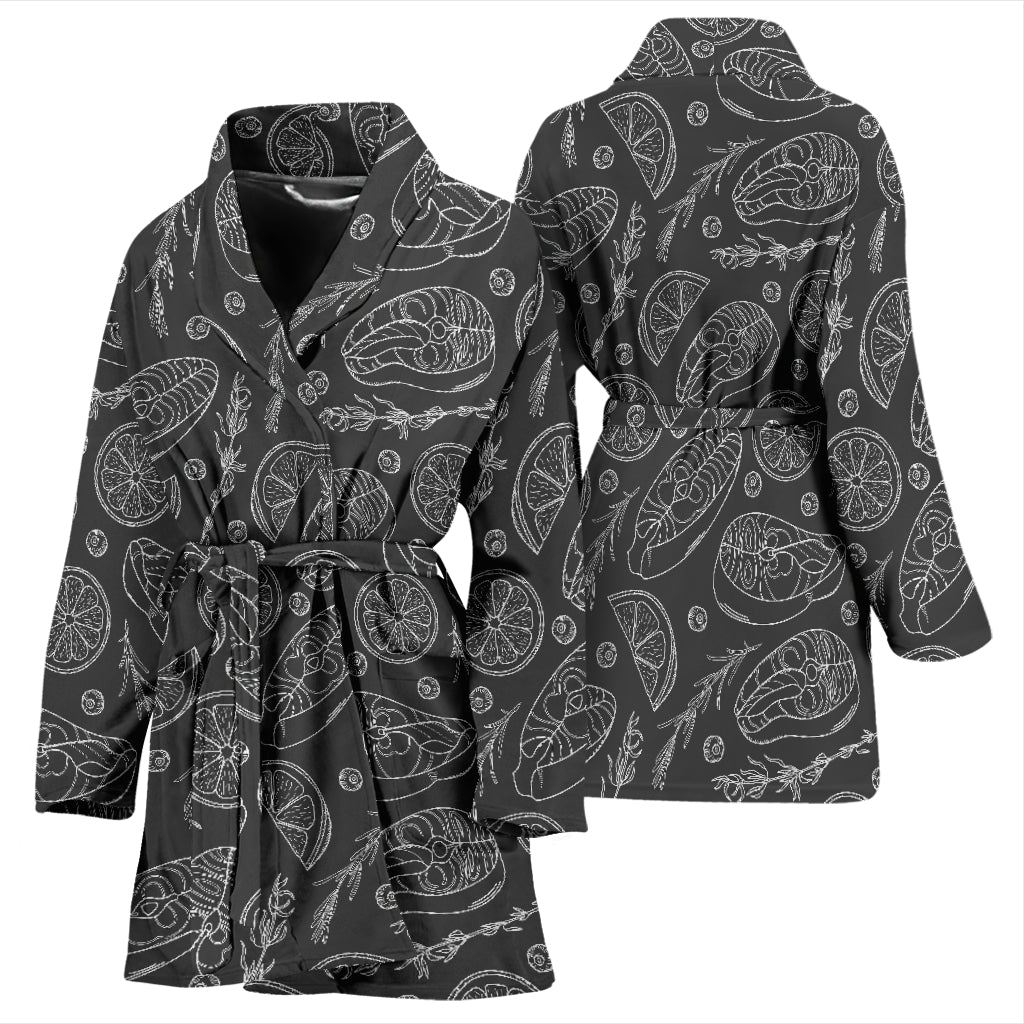 Steak Print Design LKS301 Women Bathrobe