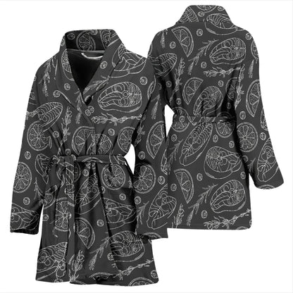 Steak Print Design LKS301 Women Bathrobe
