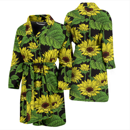 Sunflower Print Design LKS3010 Men Bathrobe
