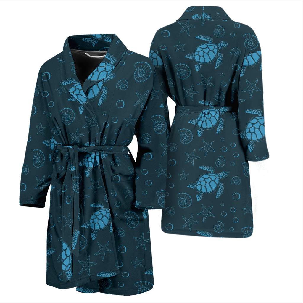 Sea Turtle Print Design LKS308 Men Bathrobe