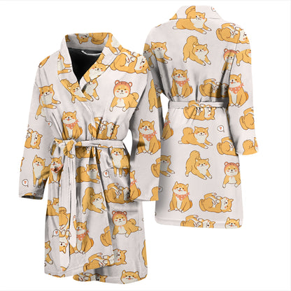 Shiba Inu Print Design LKS308 Men Bathrobe