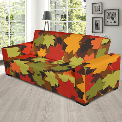 Maple Leaf Pattern Print Design 05 Sofa Slipcover