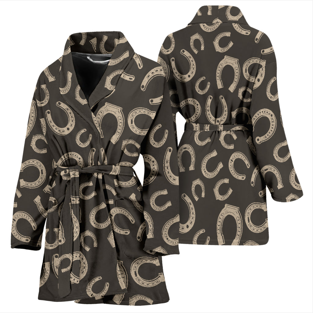 Horseshoe Print Design LKS303 Women Bathrobe