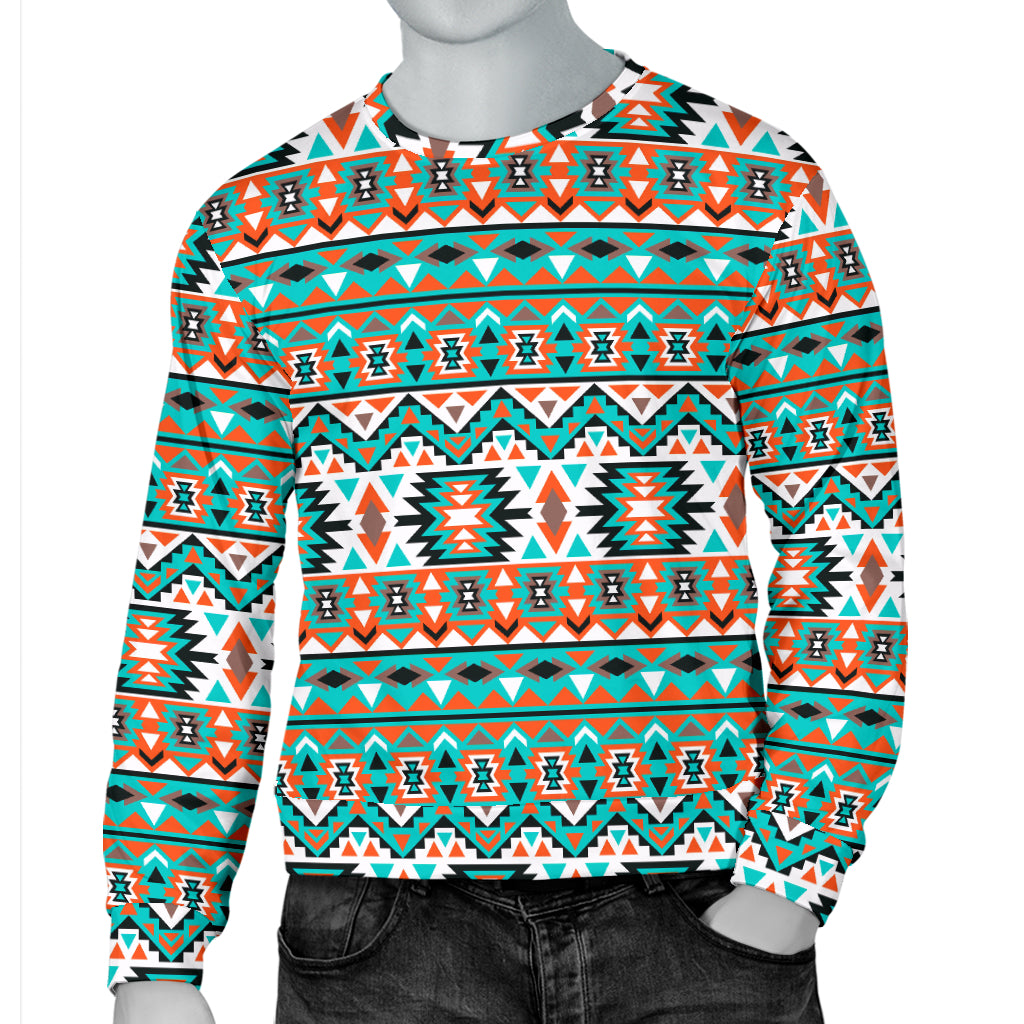 Indian Navajo Ethnic Themed Design Print Men Long Sleeve Sweatshirt