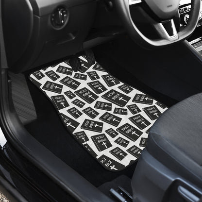 Christian Holy Bible Book Pattern Car Floor Mats Front Back