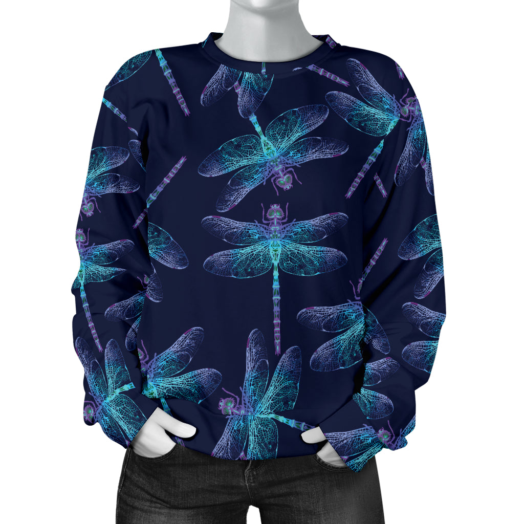 Dragonfly Hand Drawn Style Print Women Long Sleeve Sweatshirt