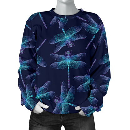 Dragonfly Hand Drawn Style Print Women Long Sleeve Sweatshirt