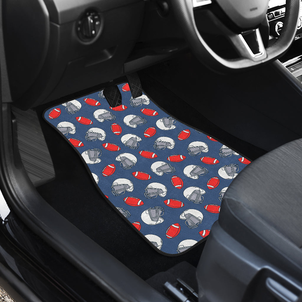 American Football Helmet Design Pattern Car Floor Mats Front Back
