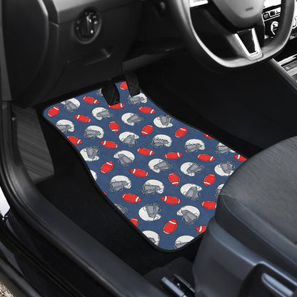 American Football Helmet Design Pattern Car Floor Mats Front Back