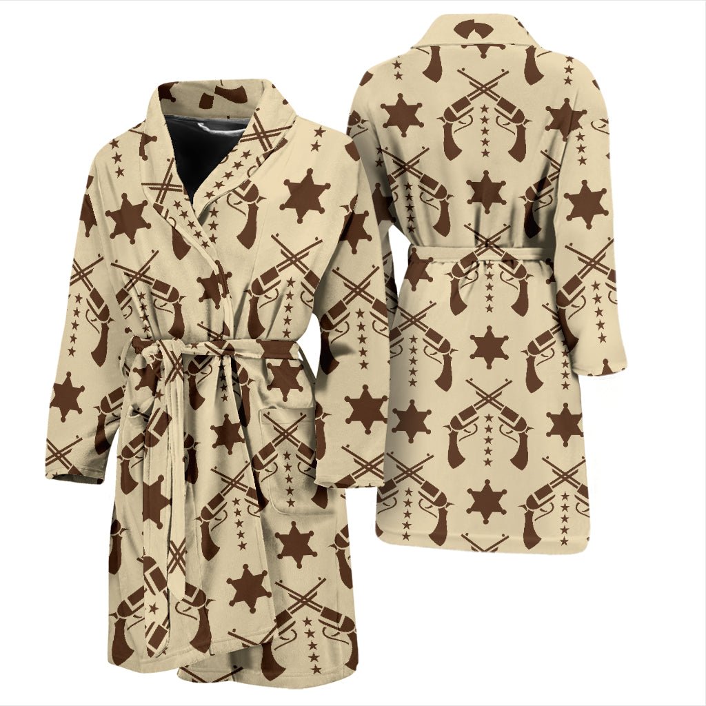 Western Cowboy Print Design LKS302 Men Bathrobe