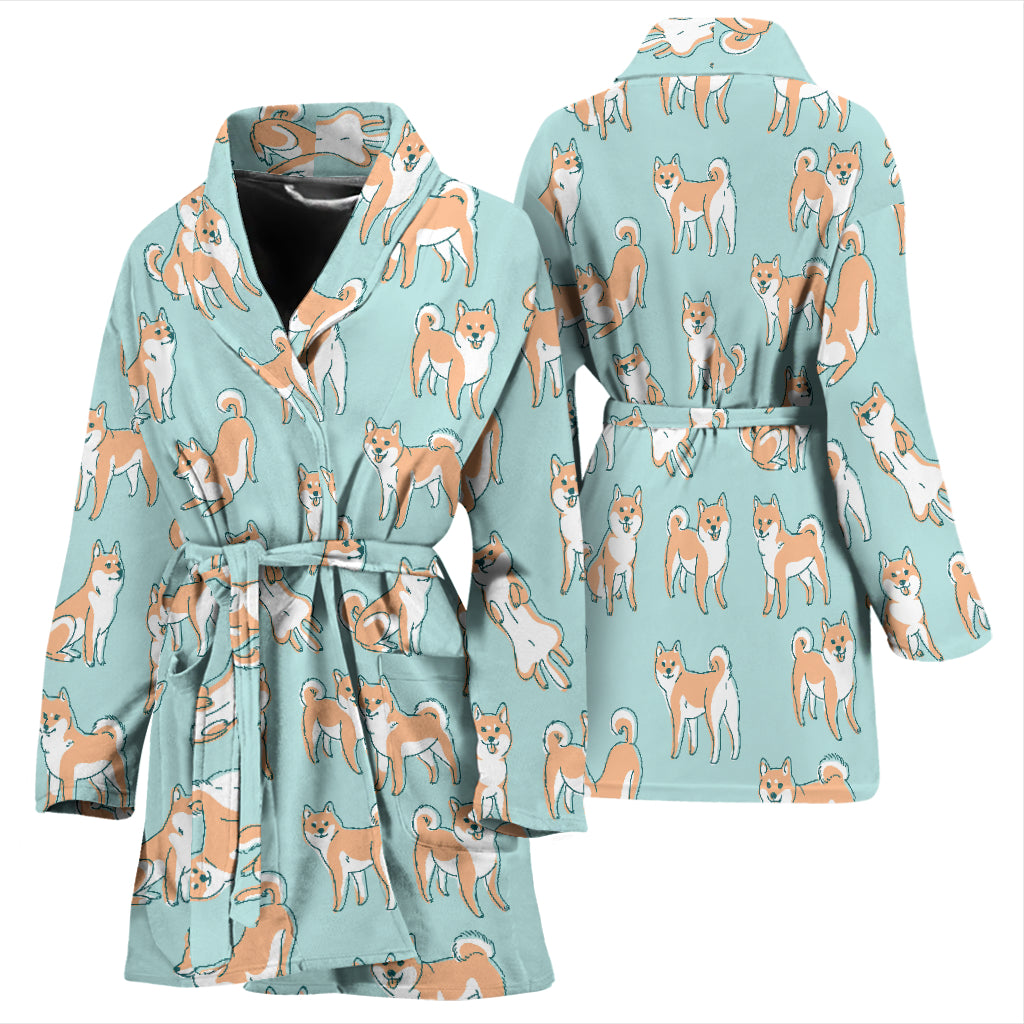 Shiba Inu Print Design LKS304 Women Bathrobe