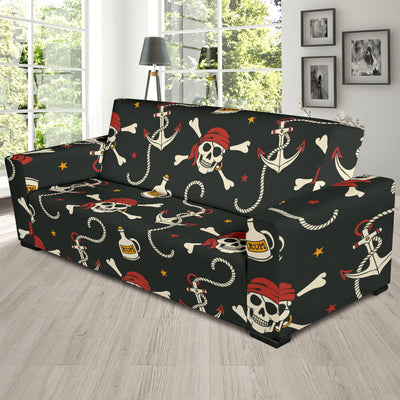 Pirate Pattern Print Design A02 Sofa Slipcover