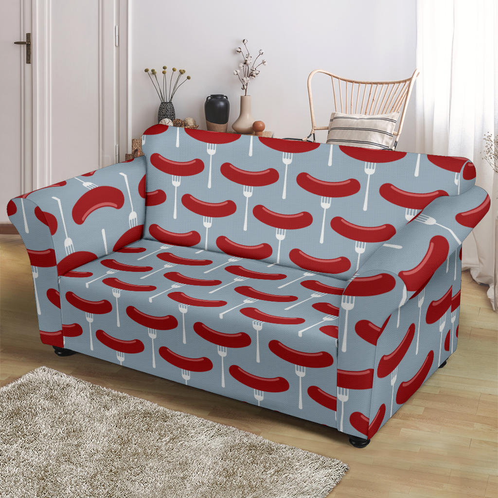 Sausage Print Design LKS301 Loveseat Couch Slipcover