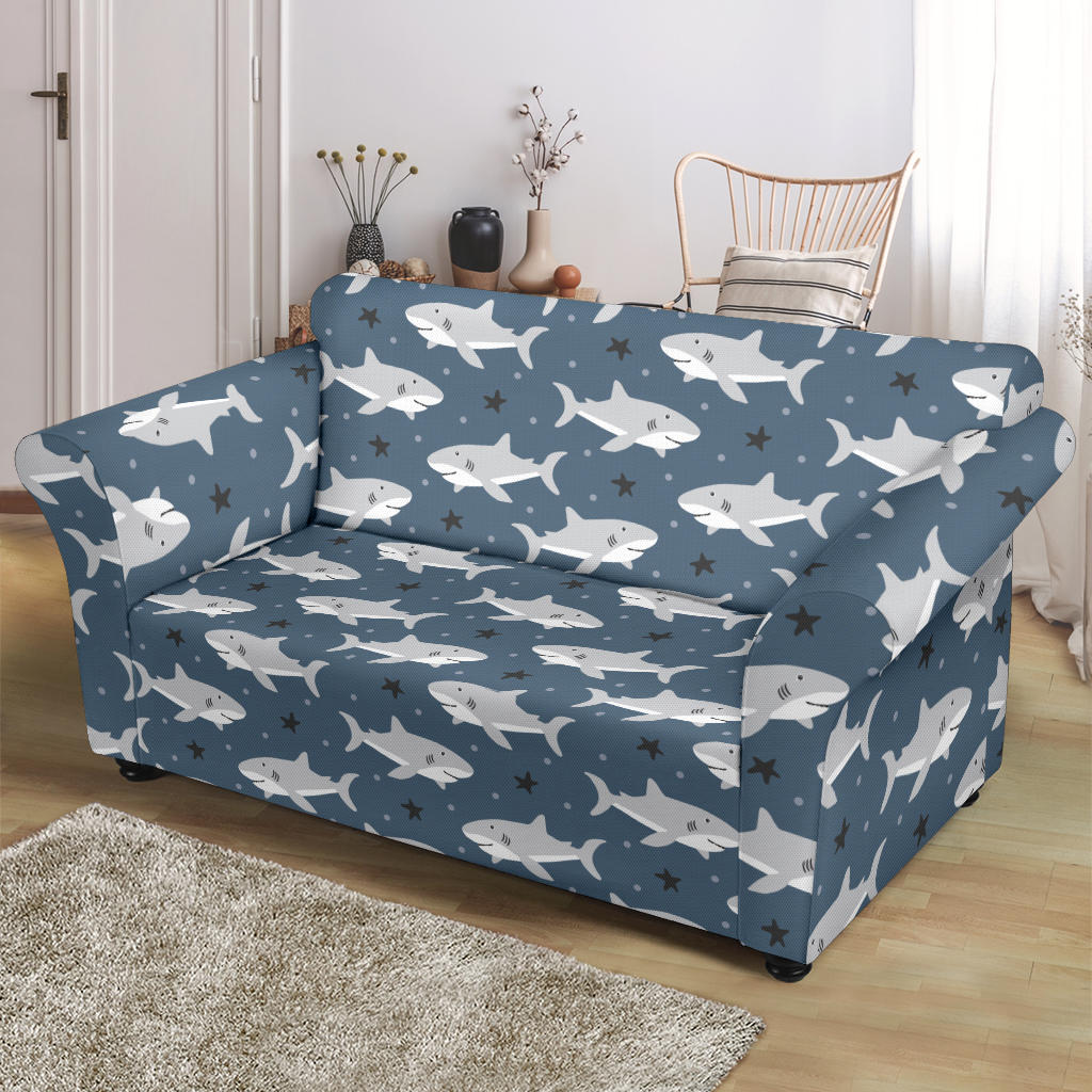 Shark Print Design LKS305 Loveseat Couch Slipcover