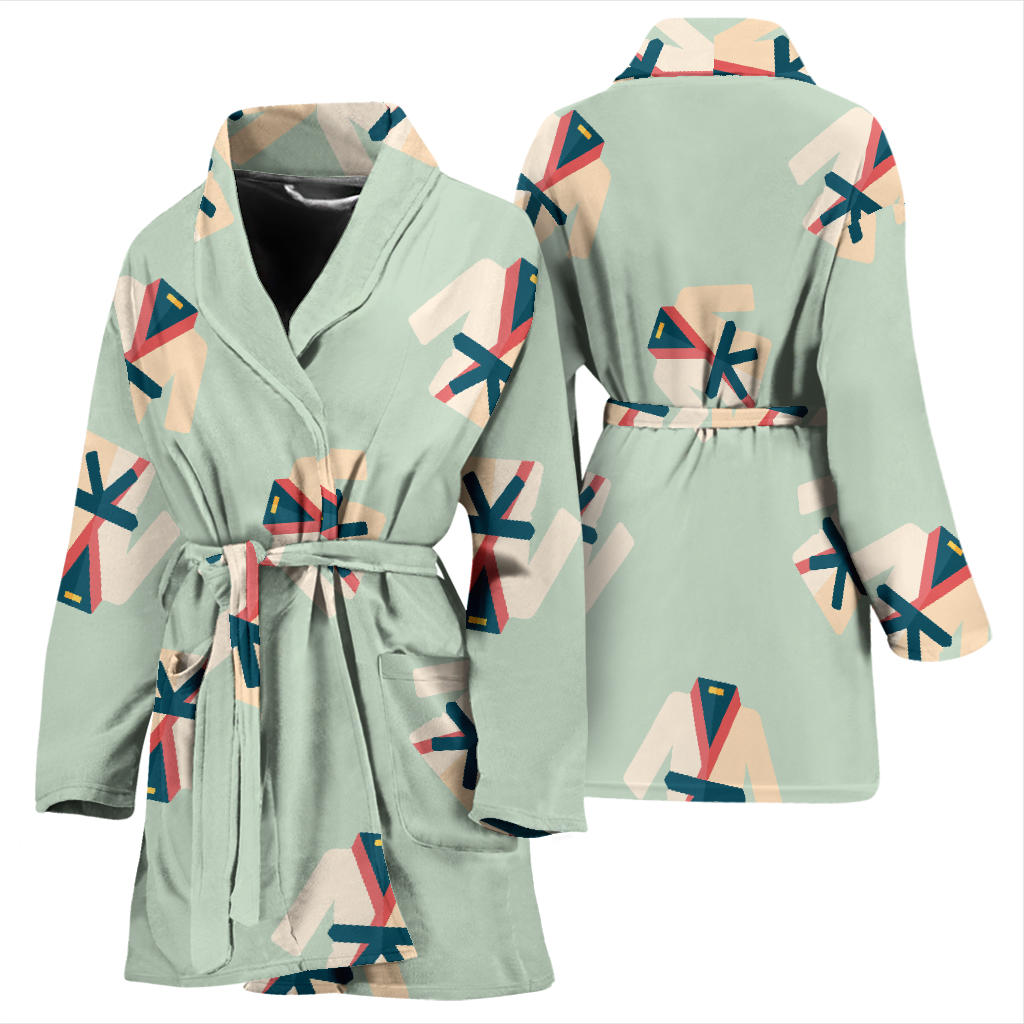 Karate Pattern Print Design 02 Women Bathrobe