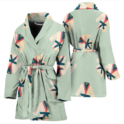 Karate Pattern Print Design 02 Women Bathrobe