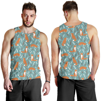 Fox Forest Print Pattern Men Tank Top