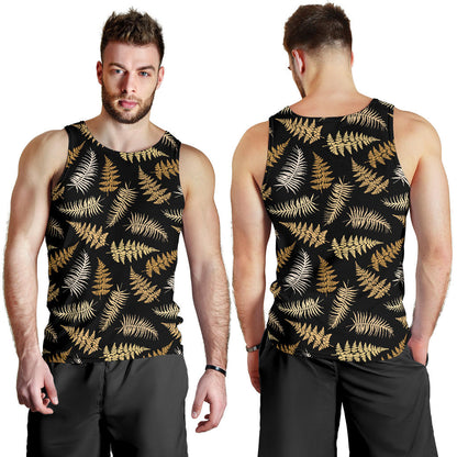 Fern Leave Bright Print Pattern Men Tank Top