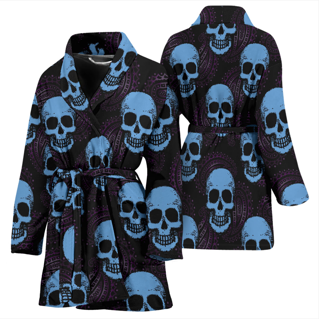 Skull Print Design LKS3012 Women Bathrobe