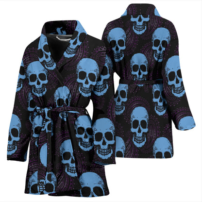 Skull Print Design LKS3012 Women Bathrobe